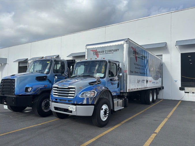 Gorman Company Bay Meadows delivery trucks